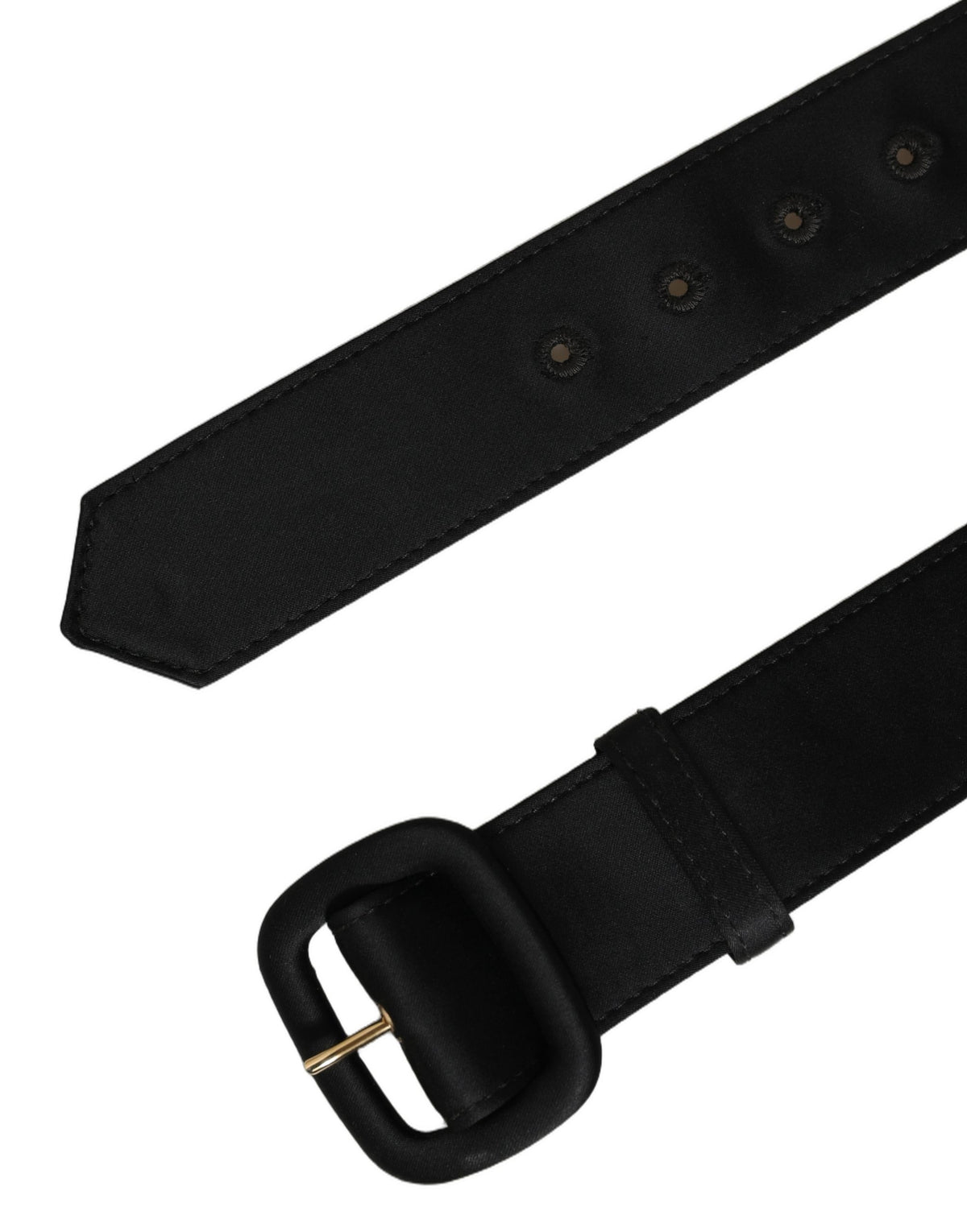 Dolce & Gabbana Black Wide Fabric Oval Buckle Cintura Women's Belt