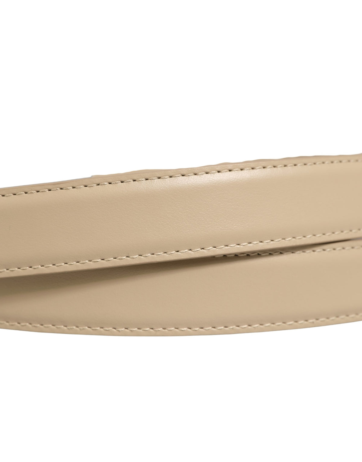 Dolce & Gabbana Beige Leather Double Wrap Gold Buckle Women's Belt