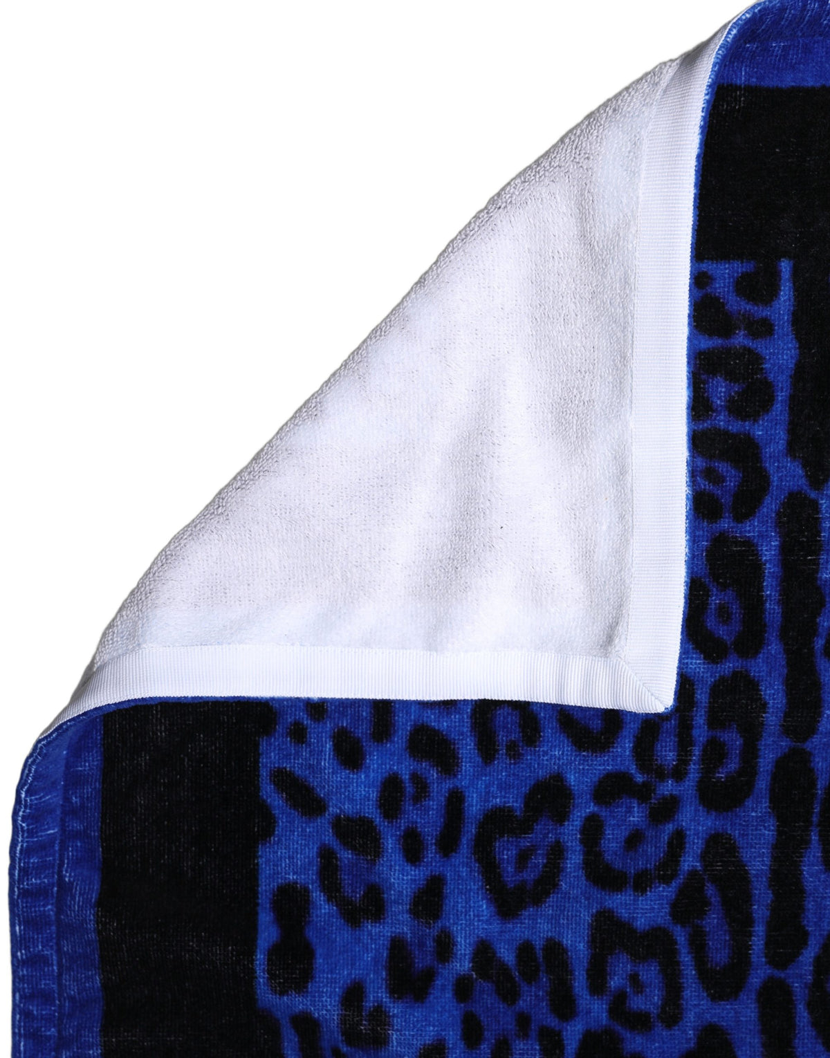 Dolce & Gabbana Royal Blue Leopard DG Logo 100% Cotton Beach Women's Towel