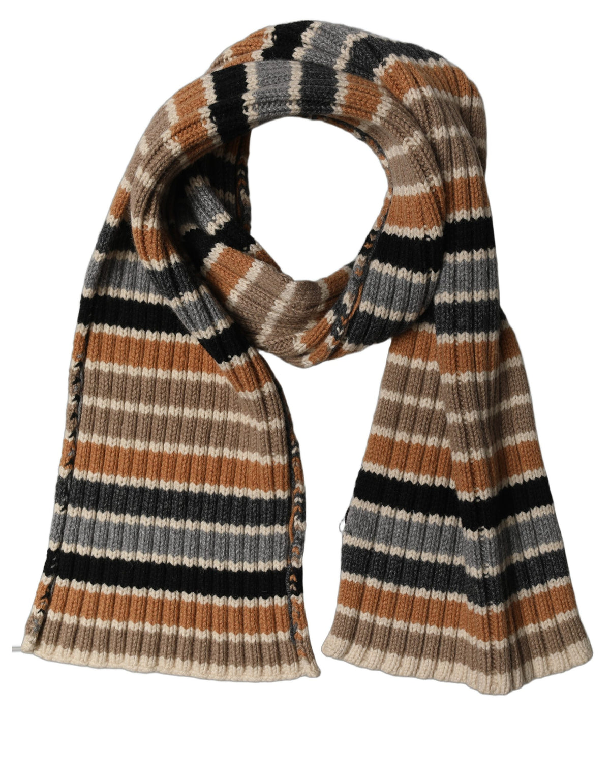 Dolce & Gabbana Multicolor Striped Knitted Viscose Shawl Women's Scarf