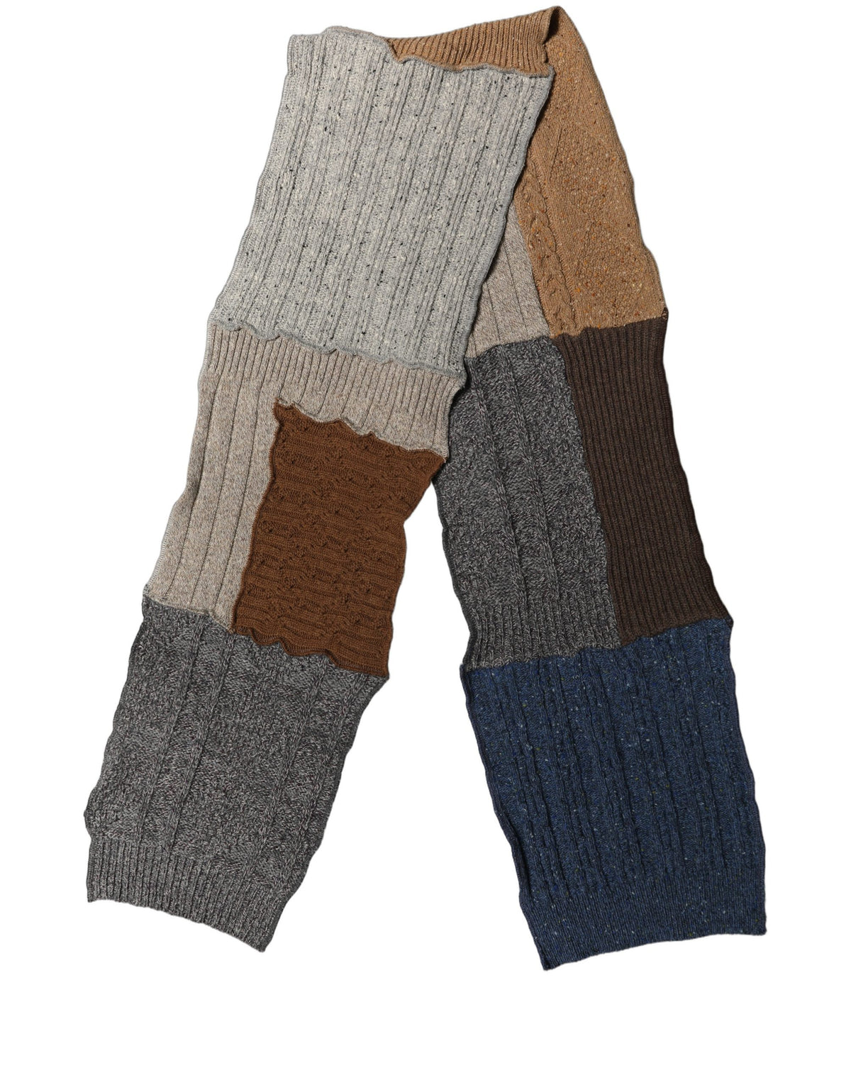 Dolce & Gabbana Multicolor Patchwork Wool Knit Shawl Women's Scarf