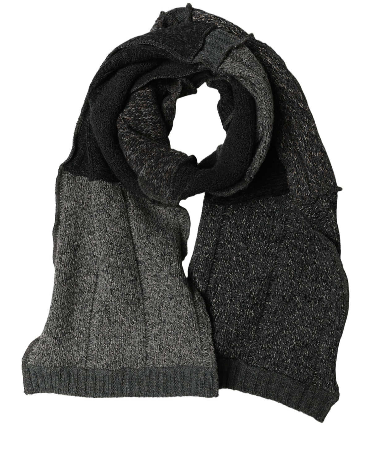 Dolce & Gabbana Multicolor Patchwork Wool Knit Shawl Women's Scarf