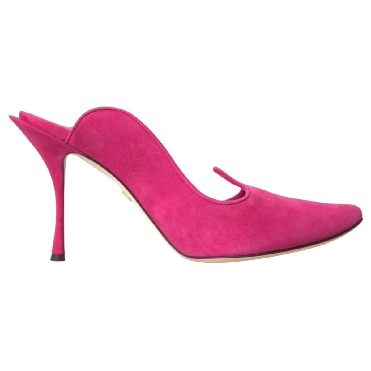 Dolce & Gabbana Fuchsia Suede Leather Mules Sandals Women's Shoes