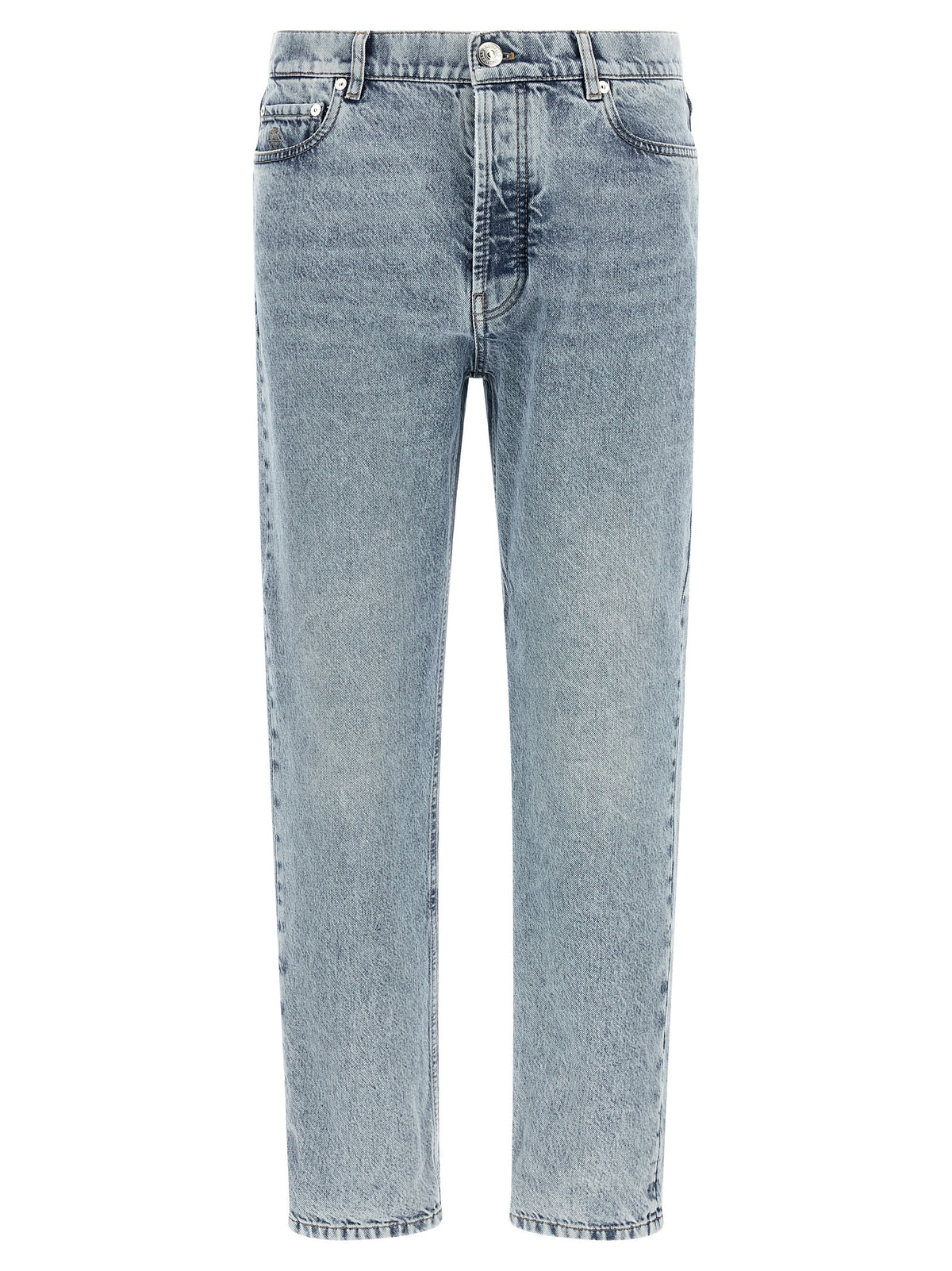 Brunello Cucinelli Blue Cotton High-Waisted Men's Jean