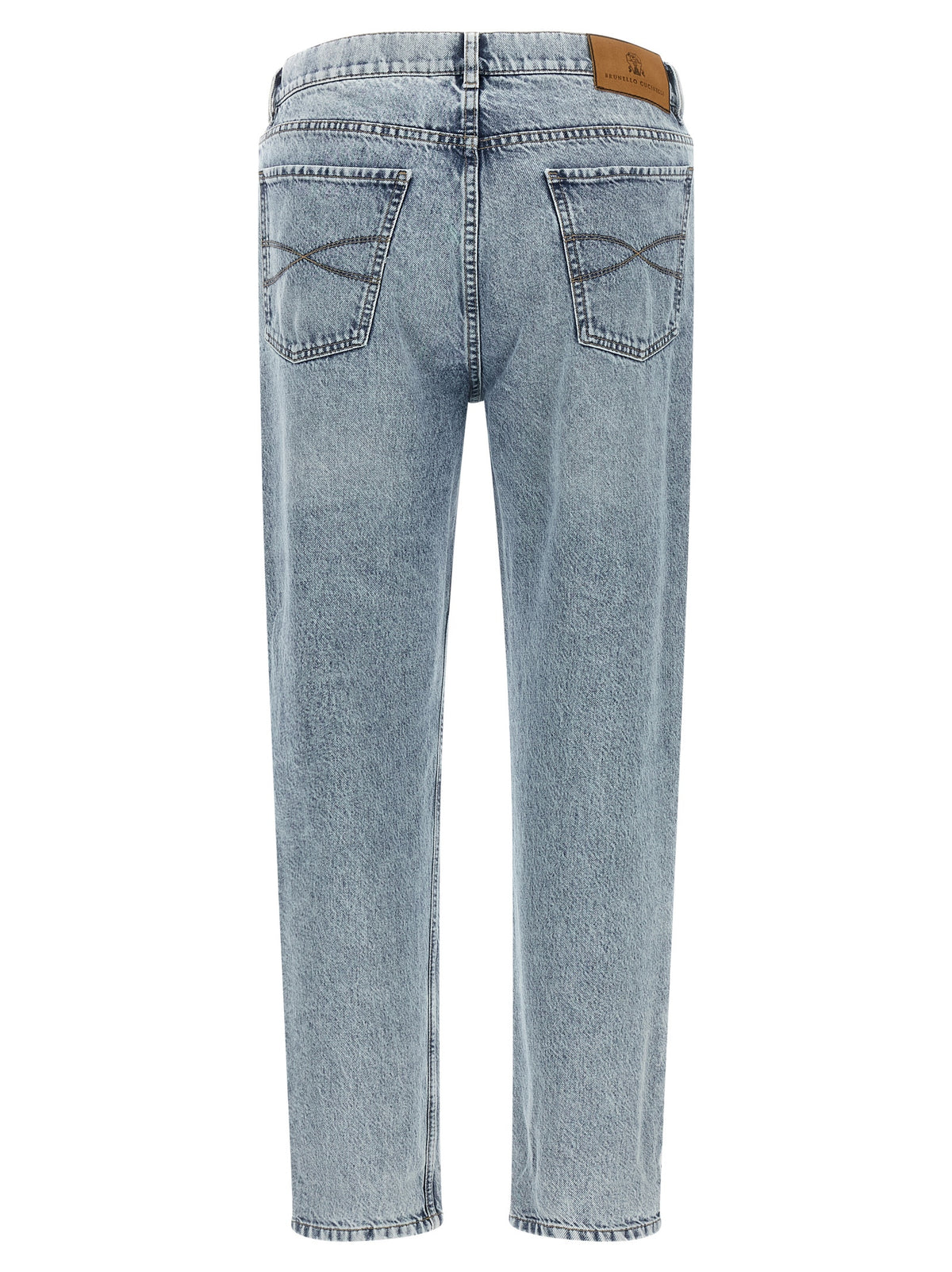 Brunello Cucinelli Blue Cotton High-Waisted Men's Jean