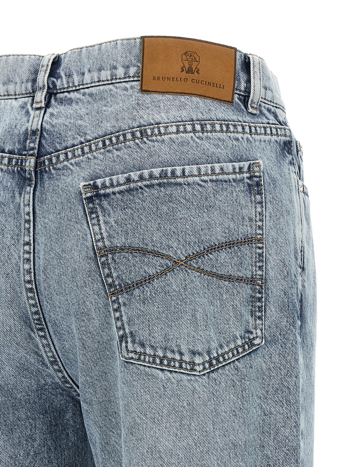 Brunello Cucinelli Blue Cotton High-Waisted Men's Jean