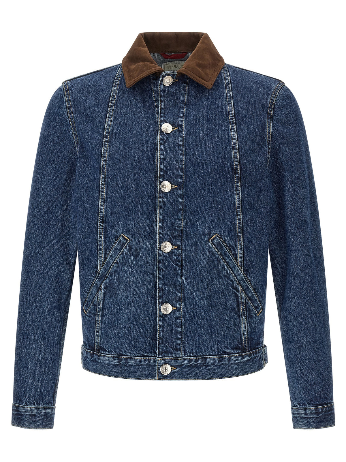 Brunello Cucinelli Blue Cotton Denim Men's Jacket
