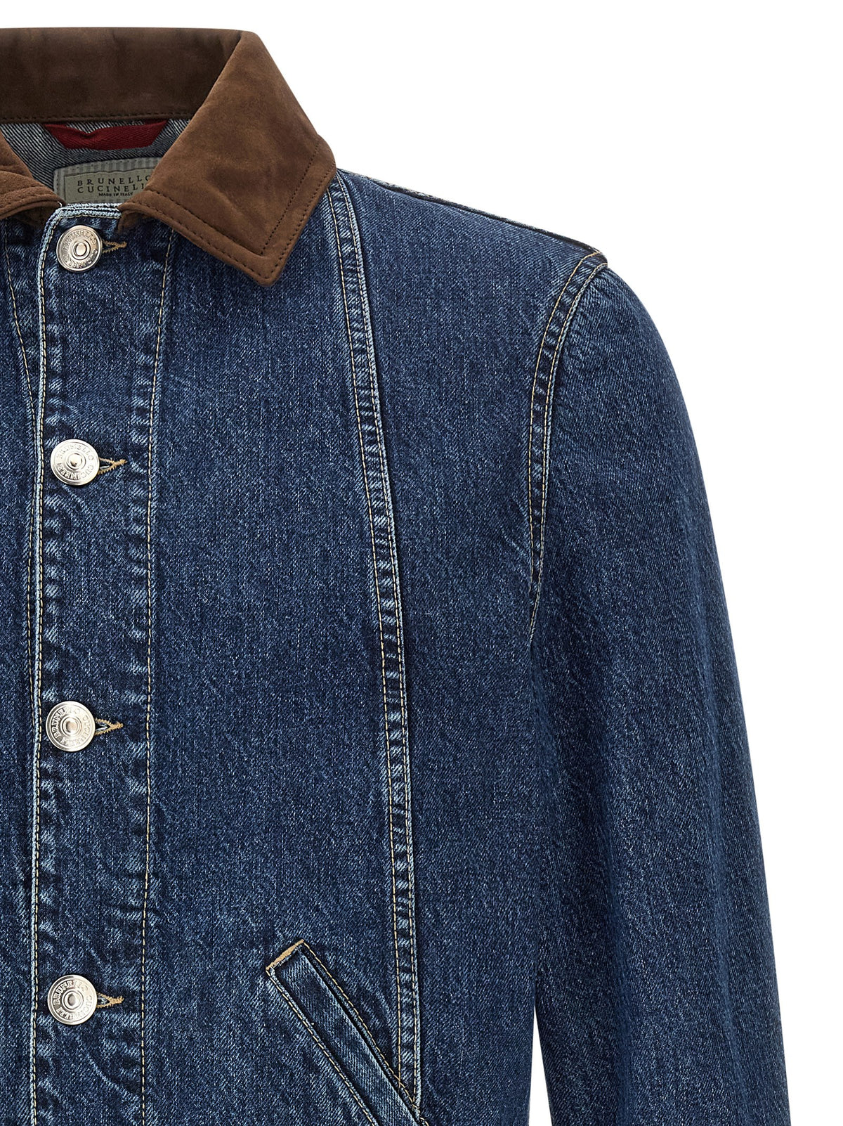 Brunello Cucinelli Blue Cotton Denim Men's Jacket