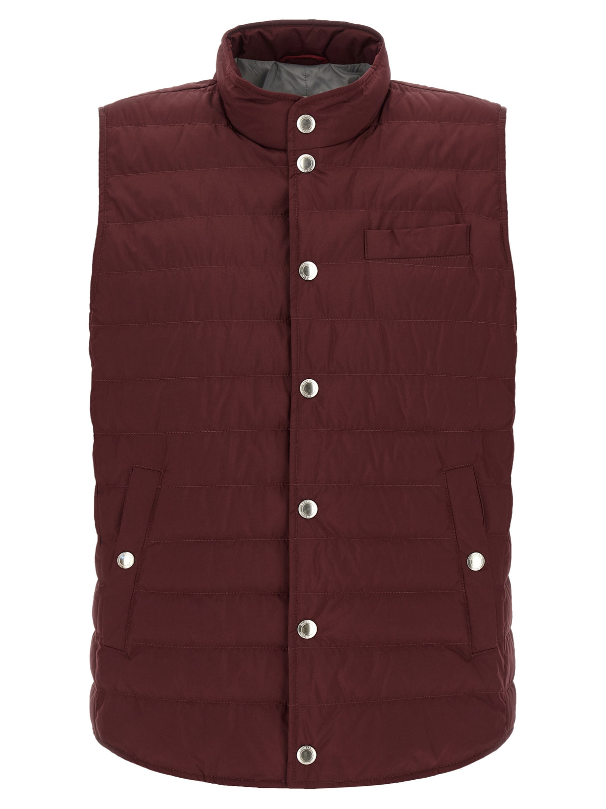 Brunello Cucinelli Bordeaux Polyester Sleeveless Men's Jacket