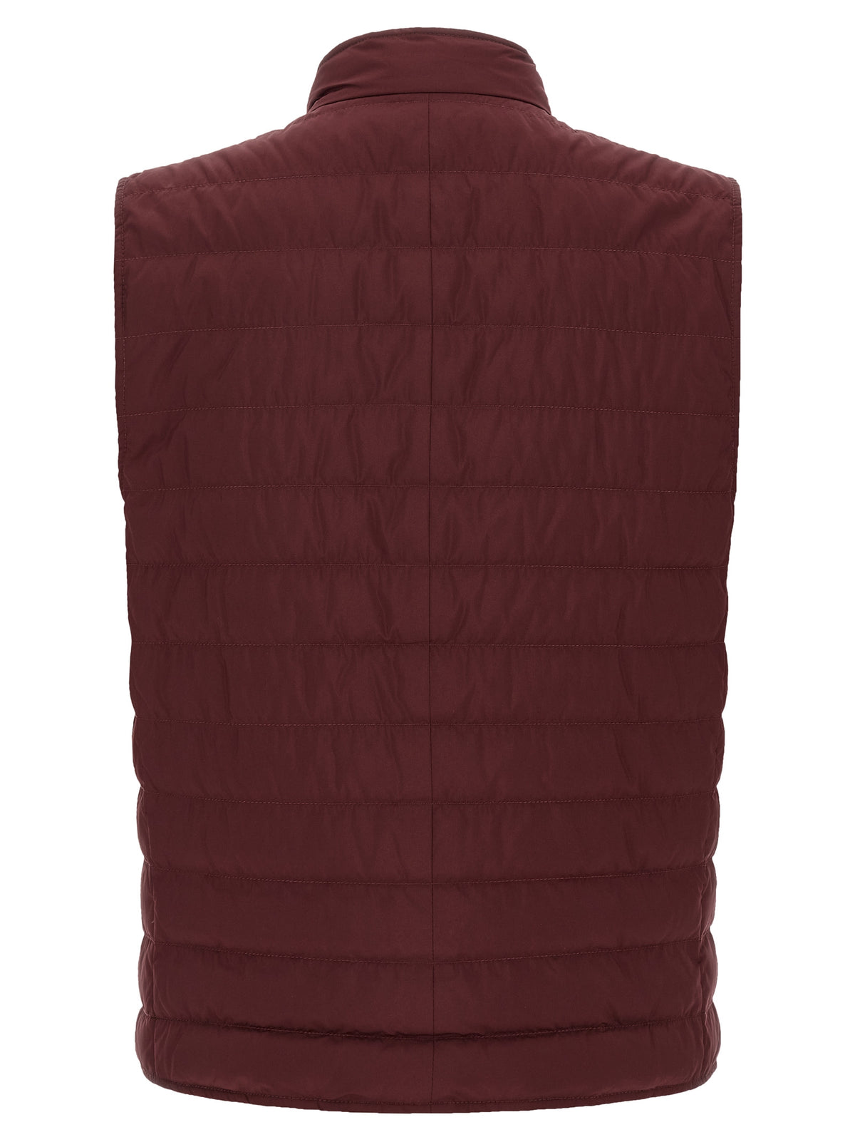 Brunello Cucinelli Bordeaux Polyester Sleeveless Men's Jacket
