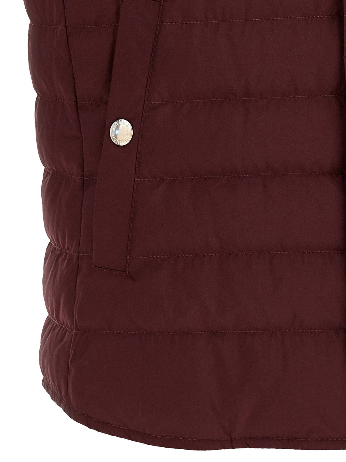 Brunello Cucinelli Bordeaux Polyester Sleeveless Men's Jacket