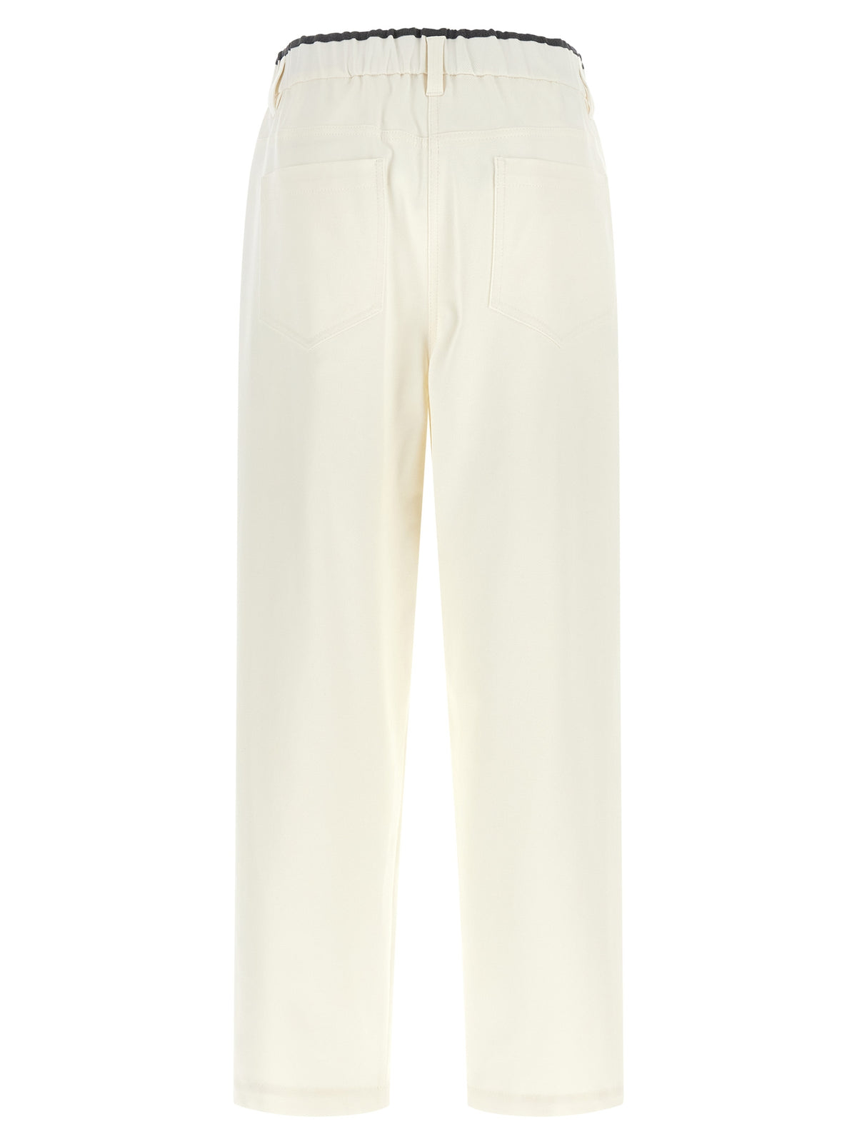 Brunello Cucinelli White Cotton Casual Women's Pants