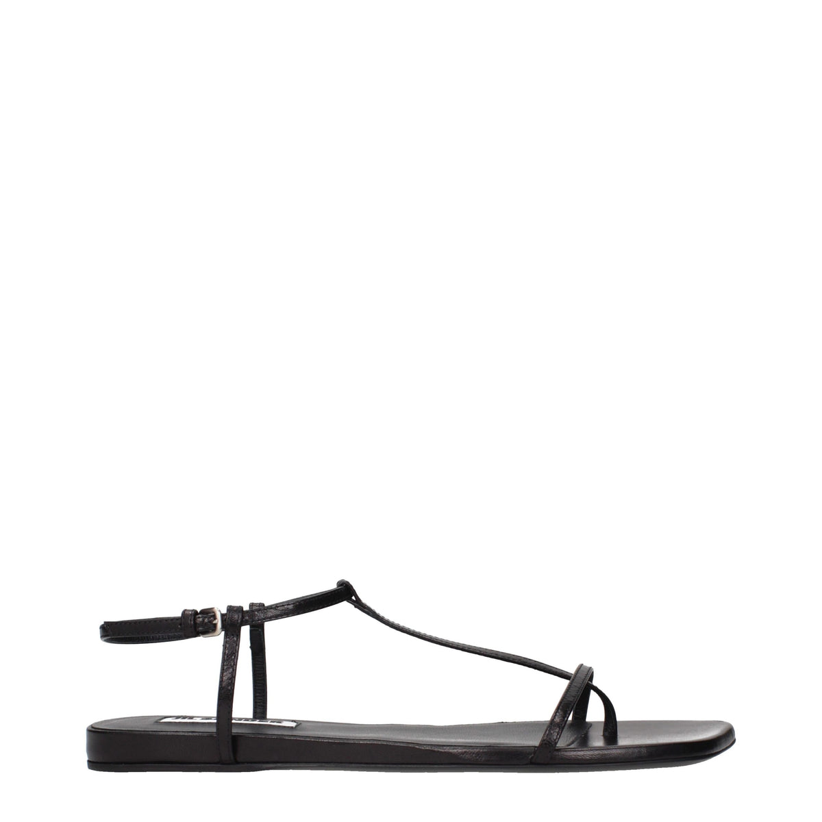 Jil Sander Black Leather Flip-Flop Women's Sandals
