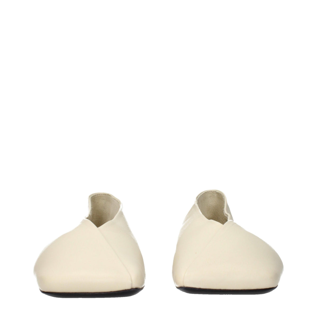 Jil Sander Beige Leather Ballet Women's Flats
