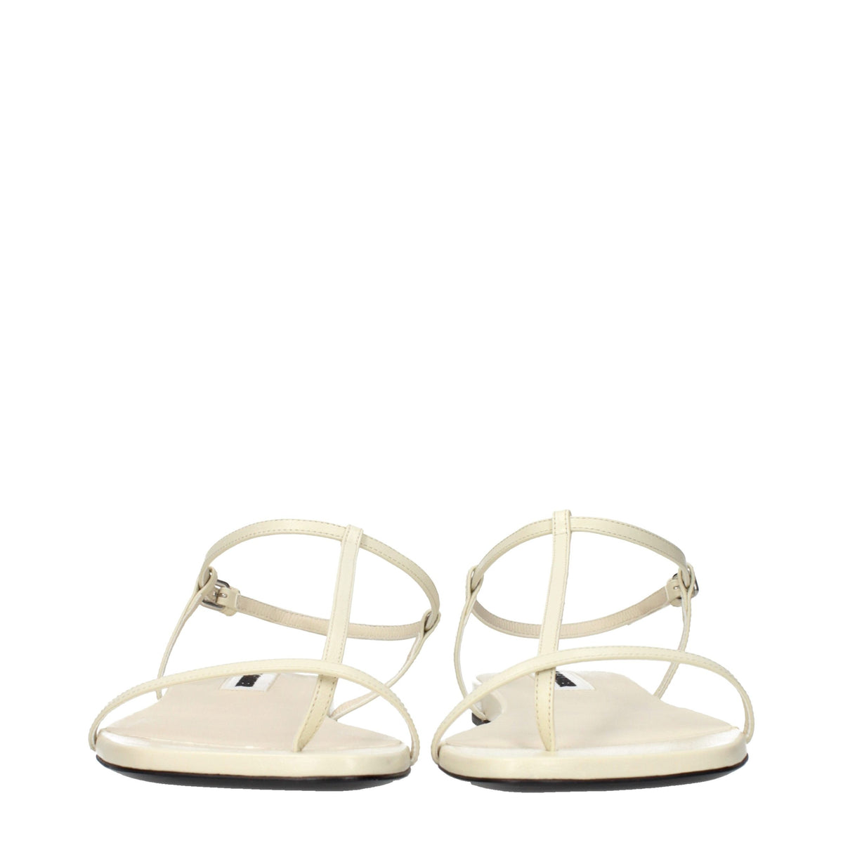 Jil Sander Beige Leather Flip-Flop Women's Sandals
