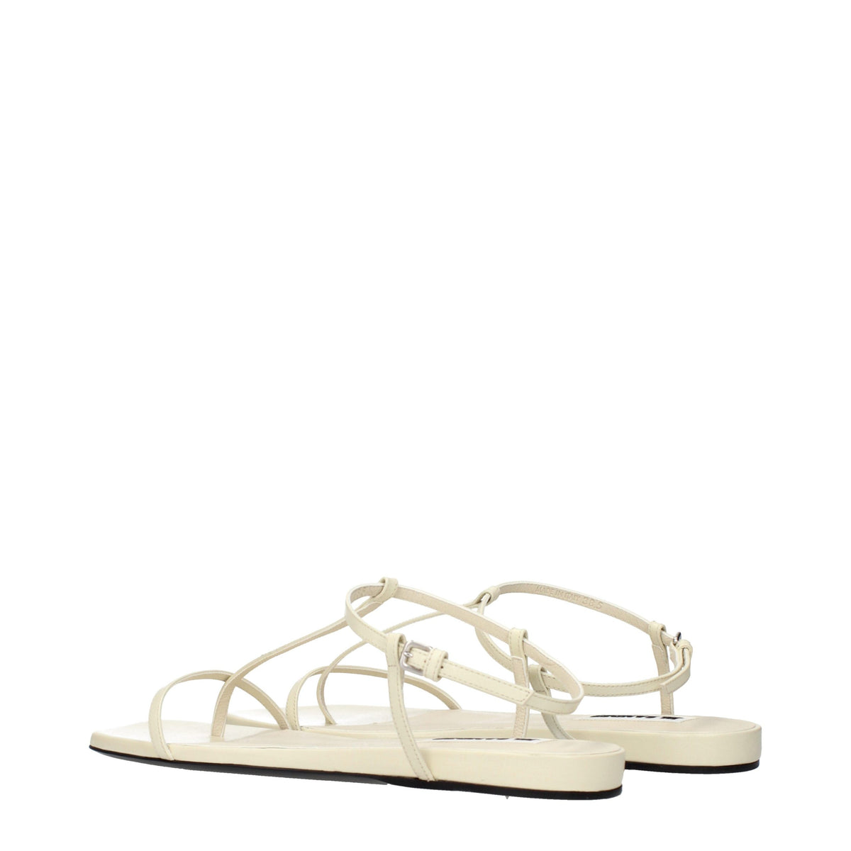 Jil Sander Beige Leather Flip-Flop Women's Sandals