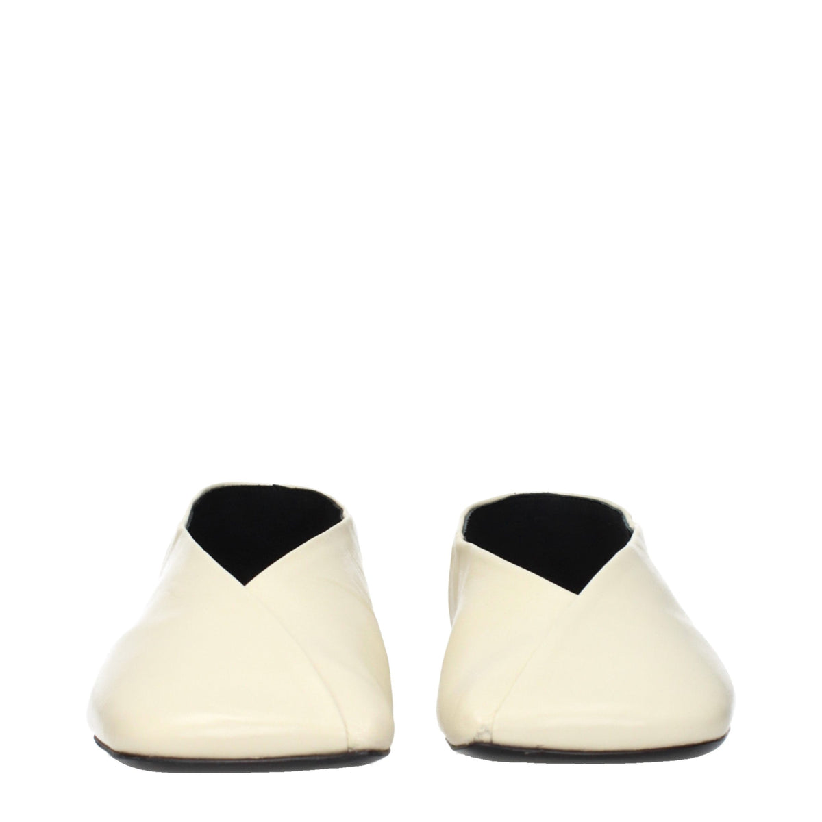 Jil Sander Beige Leather Ballet Women's Flats