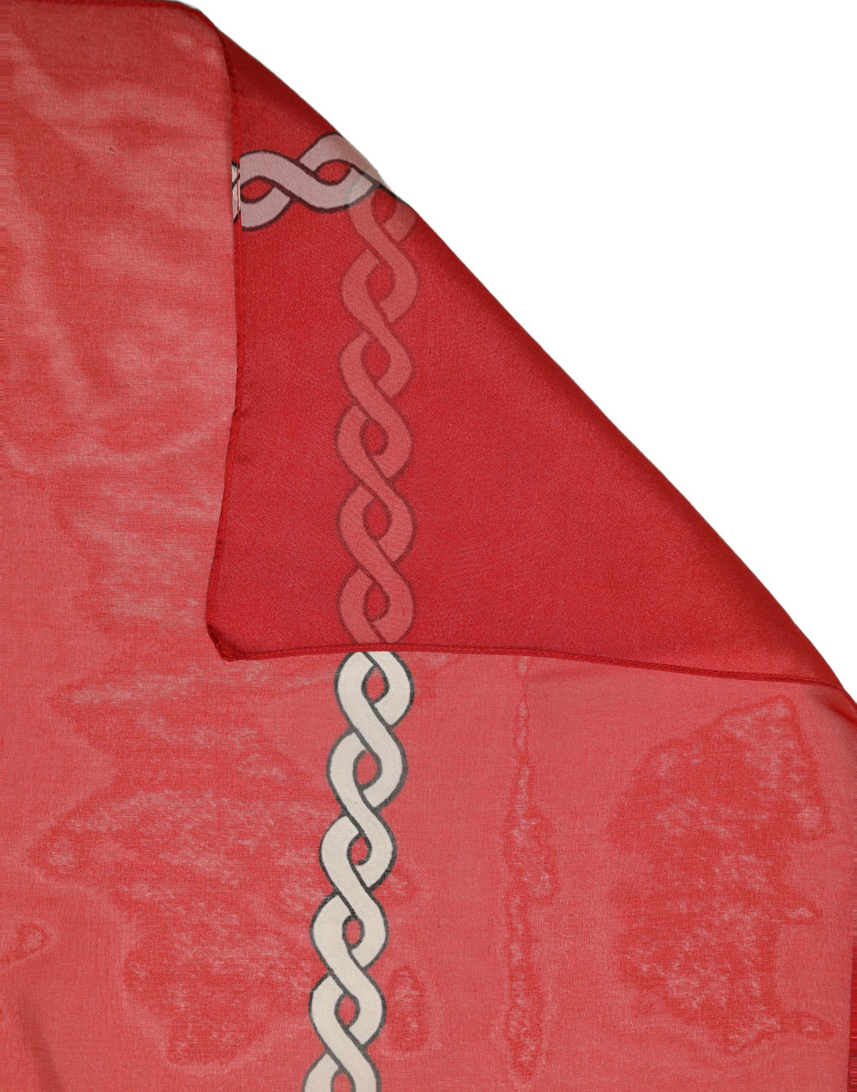 Dolce & Gabbana Red Silk Braided Rope Square Foulard Women's Scarf