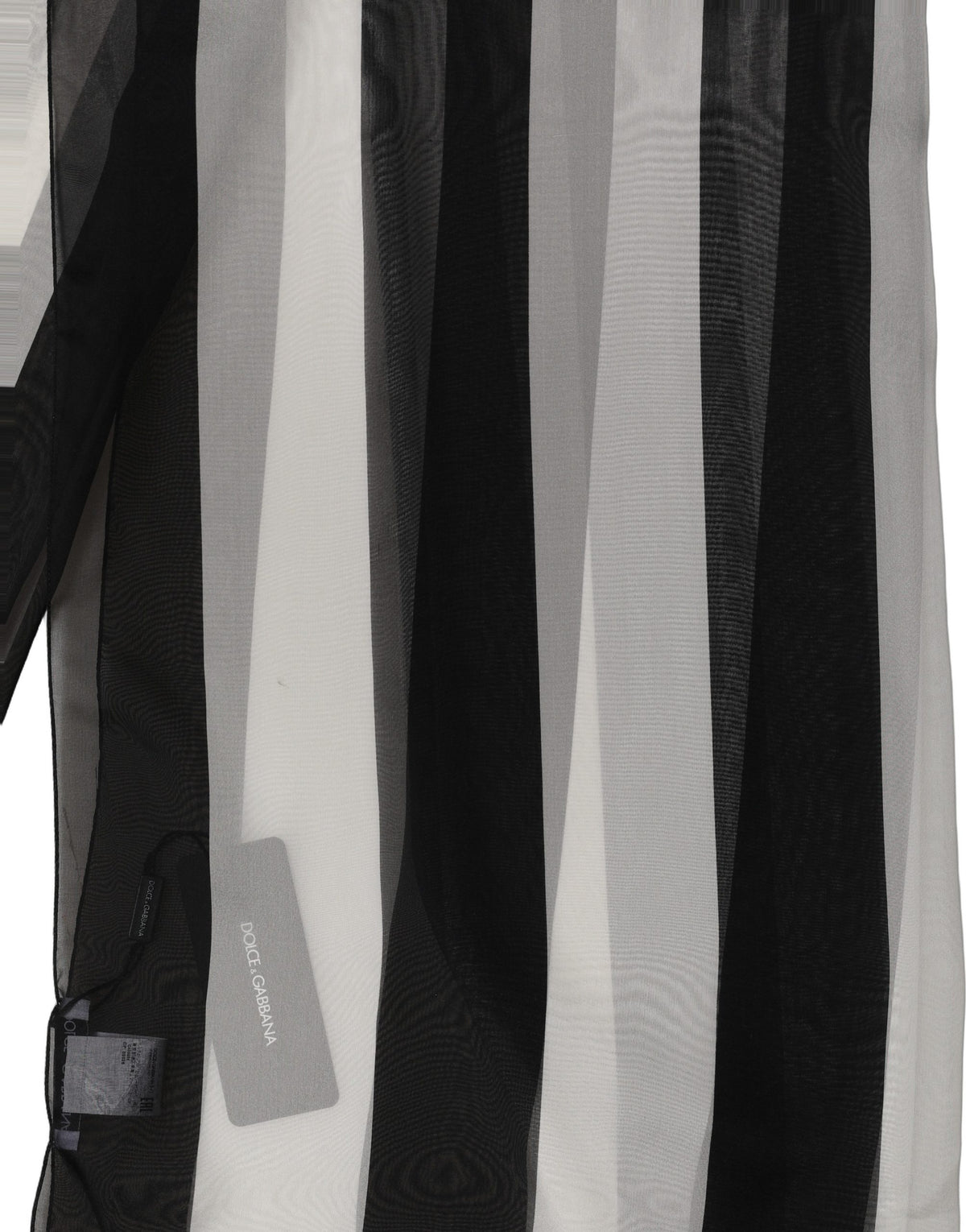 Dolce & Gabbana Black White Stripe Silk Shawl Stole Women's Scarf