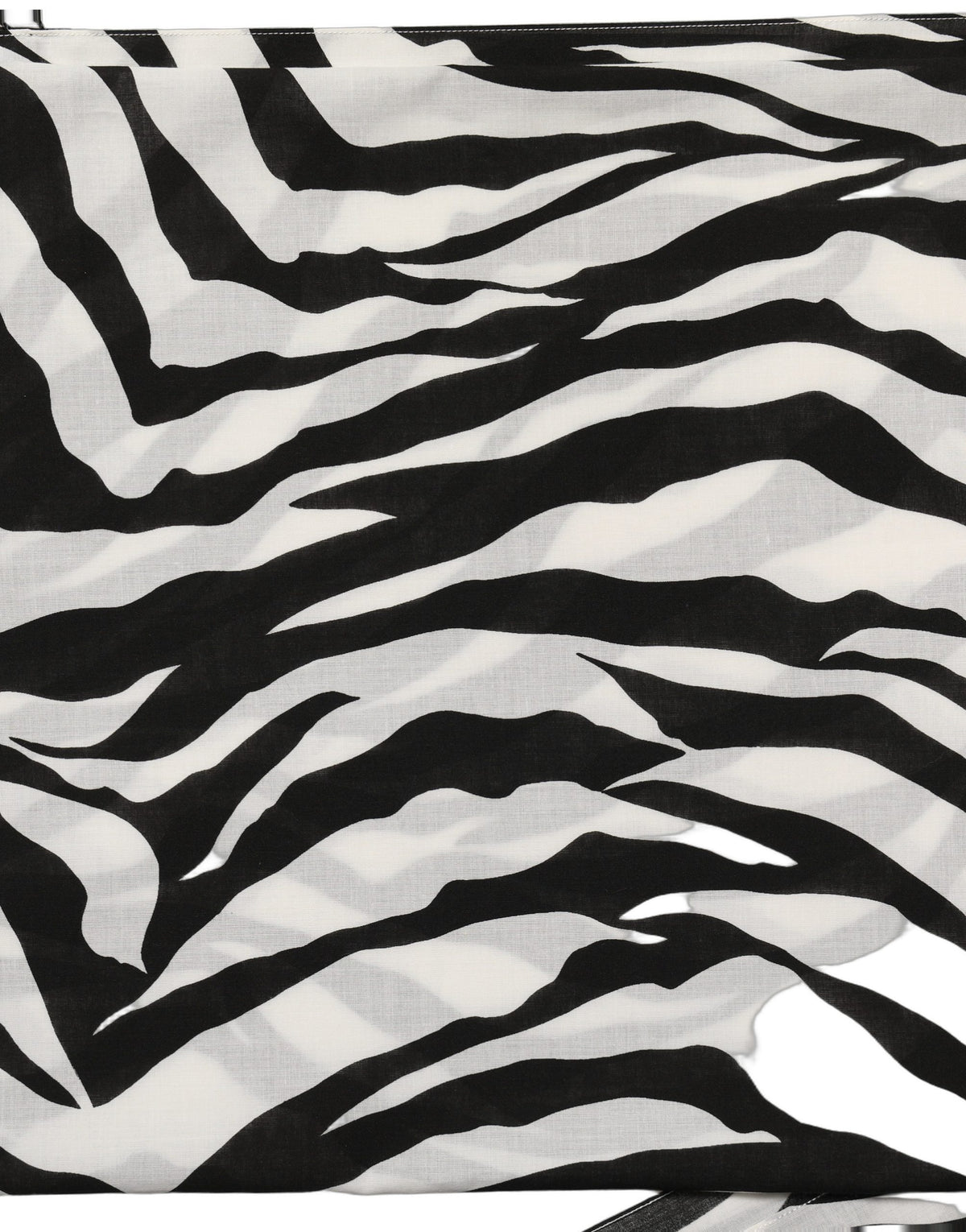 Dolce & Gabbana Black White Zebra Cotton Lace Stole Women's Scarf