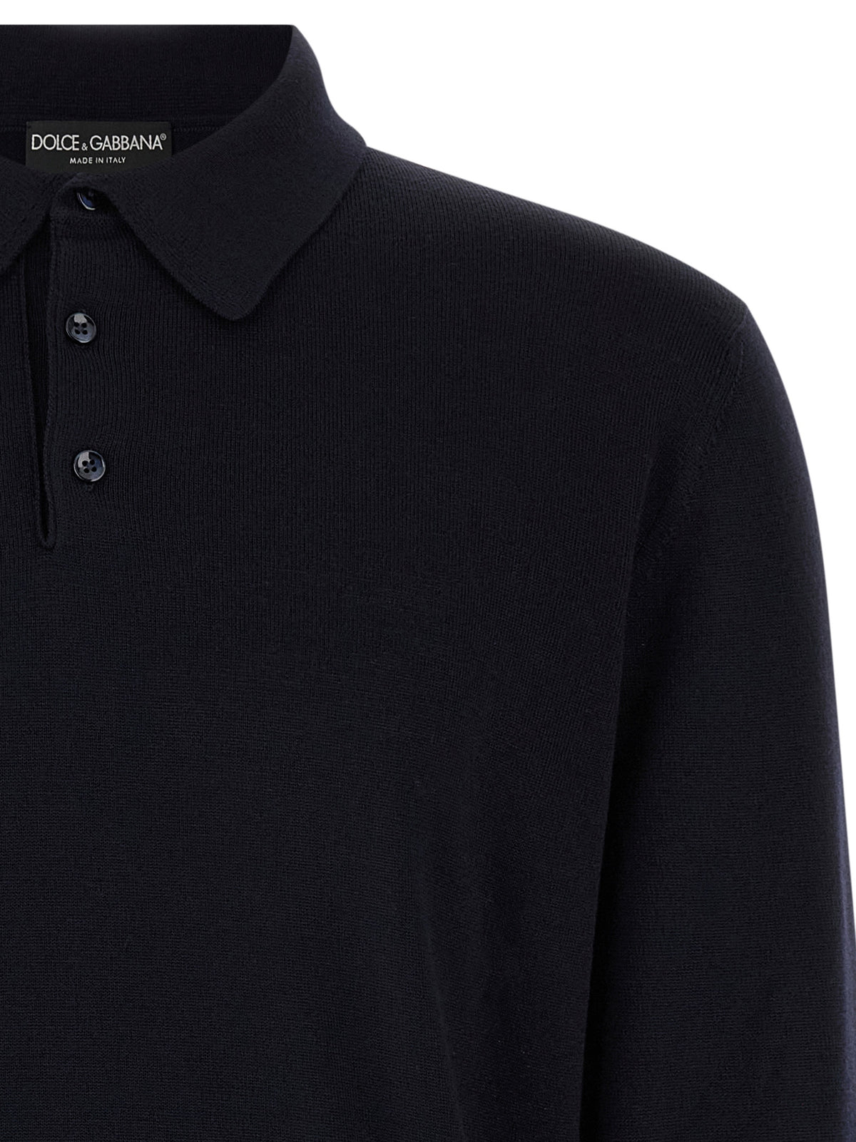 Dolce & Gabbana Blue Virgin Wool Polo Men's Shirt