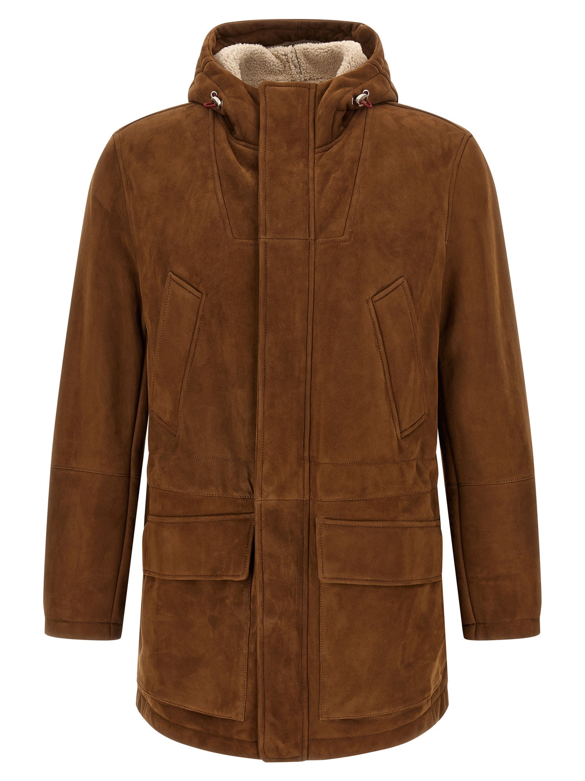 Brunello Cucinelli Brown Lamb Leather Leather Men's Jacket