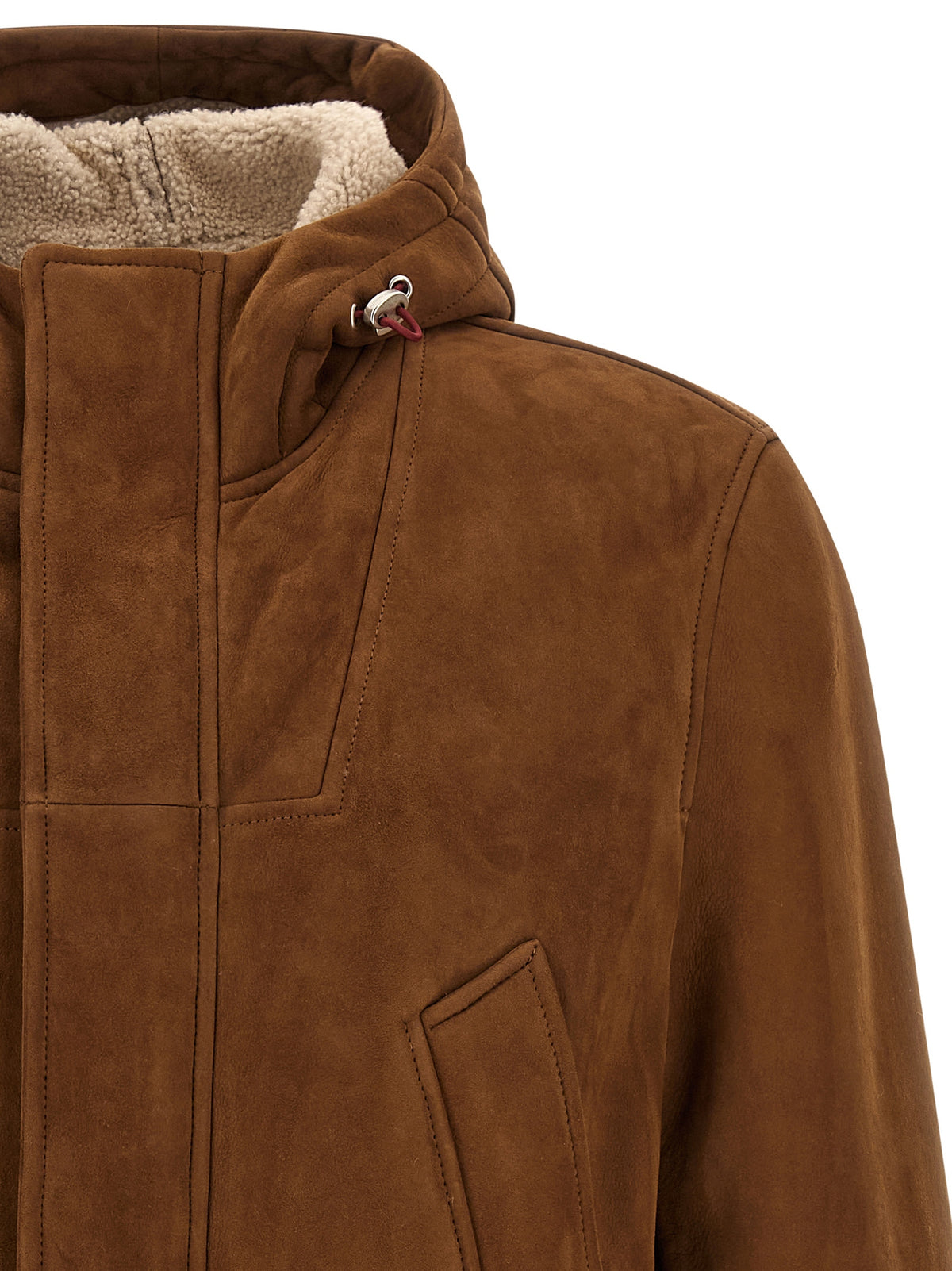 Brunello Cucinelli Brown Lamb Leather Leather Men's Jacket