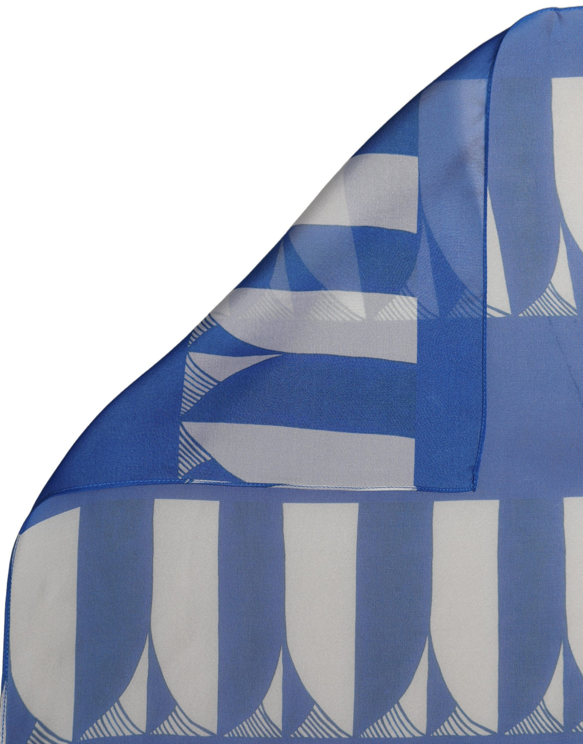 Dolce & Gabbana Blue White Patterned Square Foulard Women's Scarf