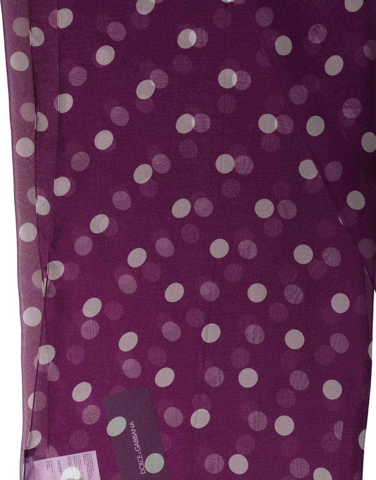 Dolce & Gabbana Purple White Polka Dot Shawl Stole Women's Scarf