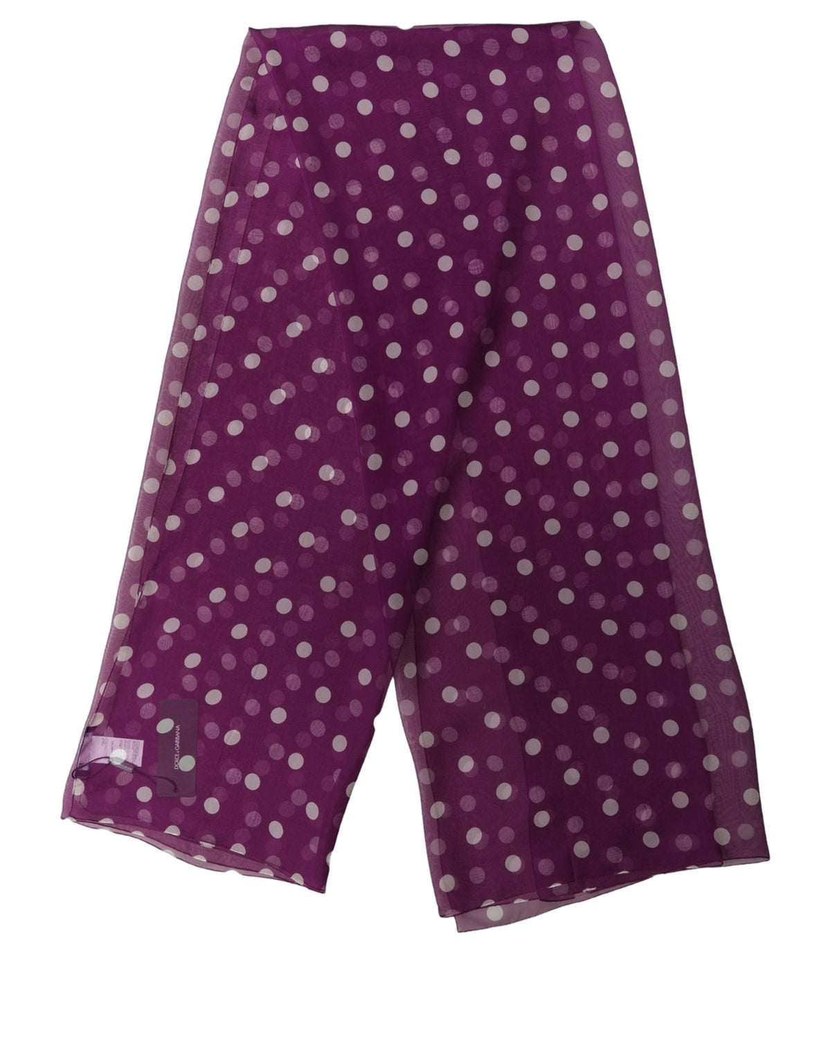Dolce & Gabbana Purple White Polka Dot Shawl Stole Women's Scarf