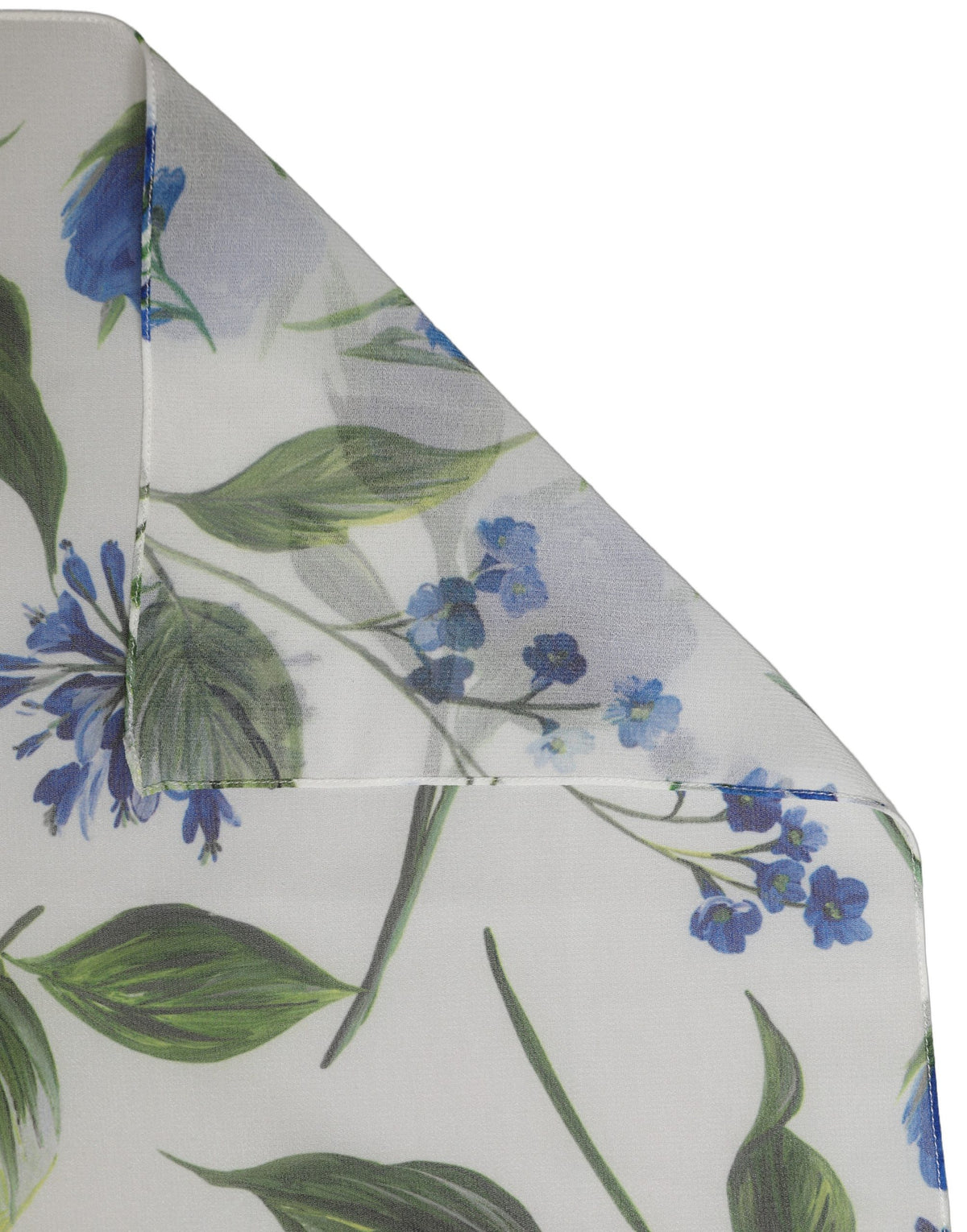 Dolce & Gabbana White Blue Floral Polyester Stole Women's Scarf