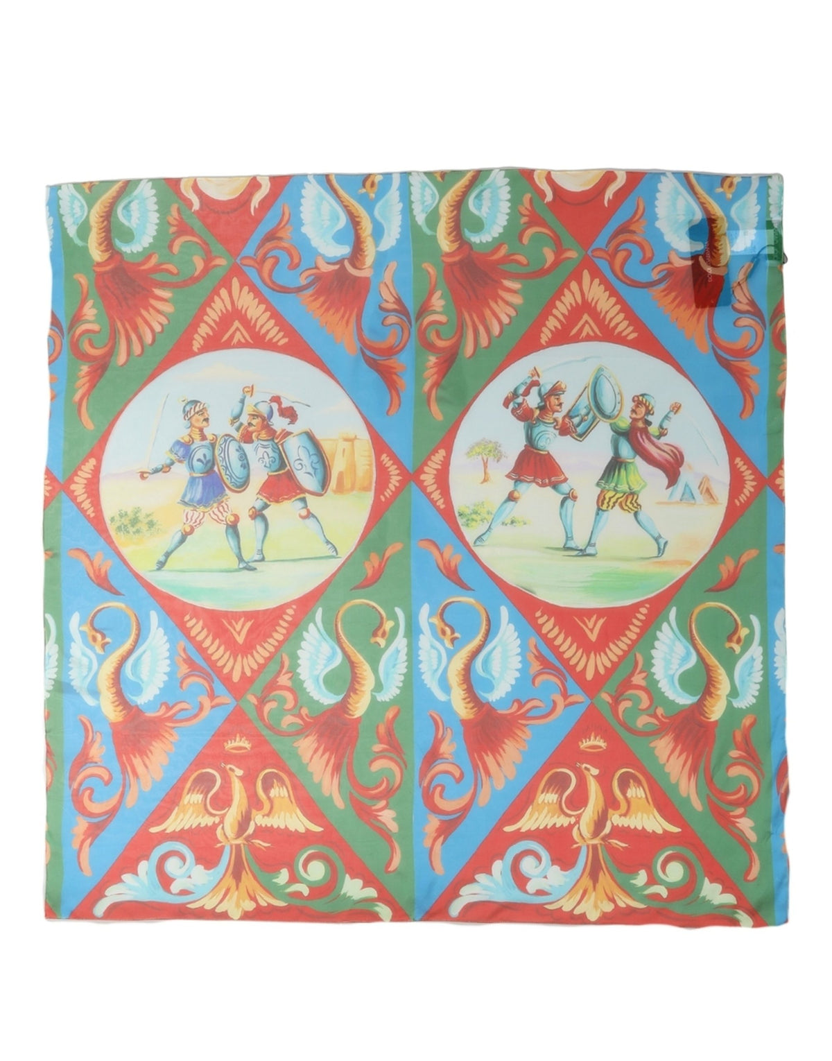 Dolce & Gabbana Multicolor Silk Printed Square Foulard Women's Scarf