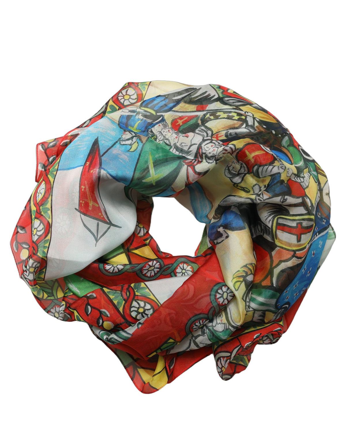 Dolce & Gabbana Multicolor Silk Printed Foulard Women's Scarf