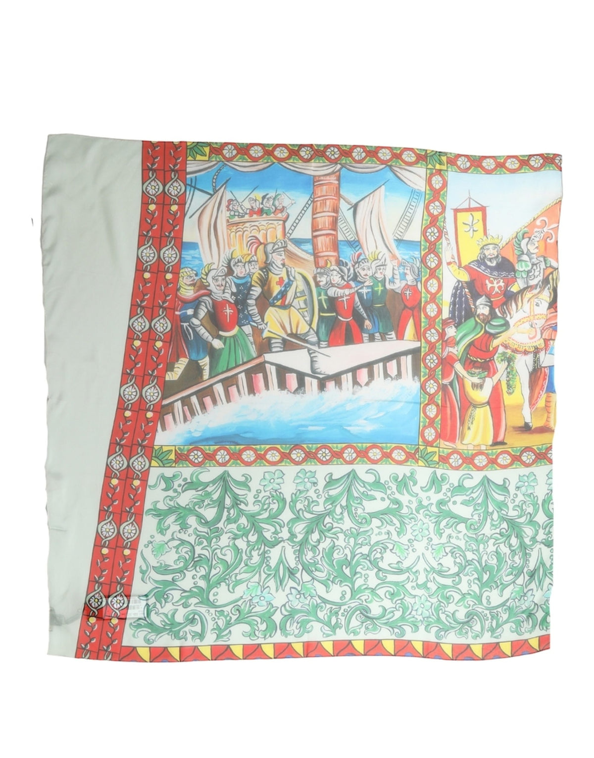 Dolce & Gabbana Multicolor Silk Printed Square Foulard Women's Scarf
