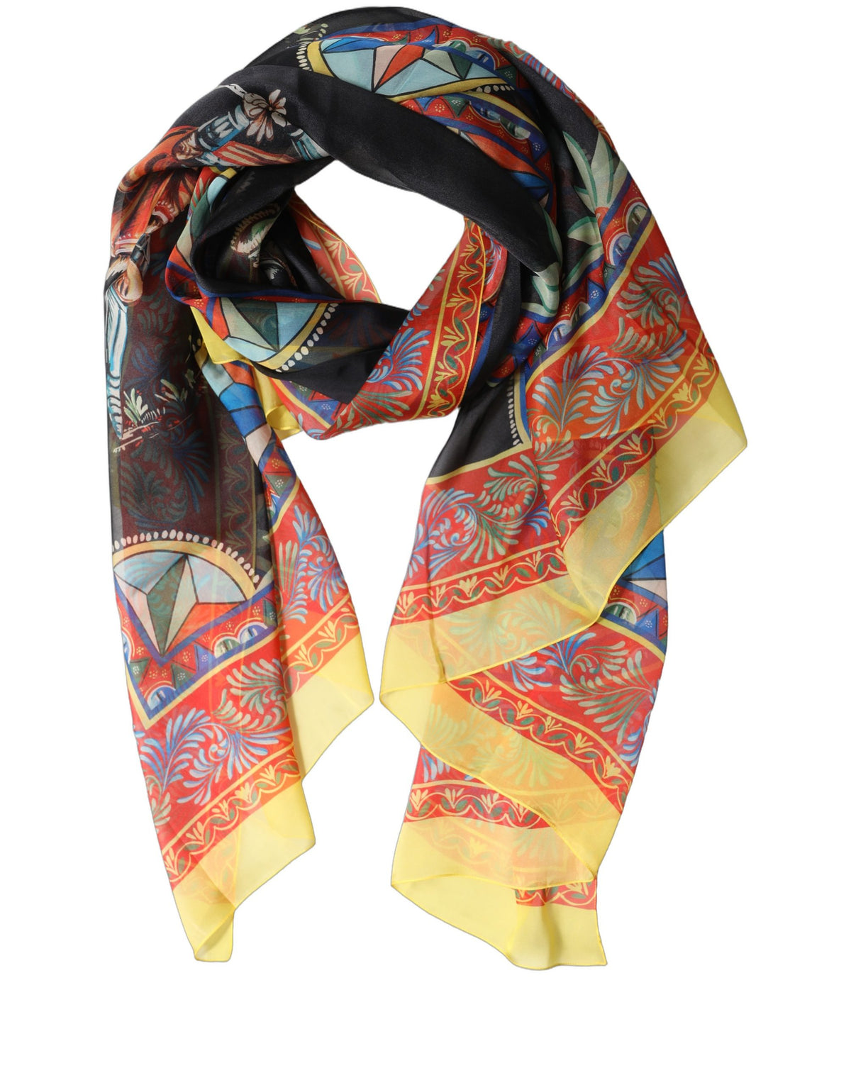 Dolce & Gabbana Multicolor Silk Printed Shawl Stole Women's Scarf