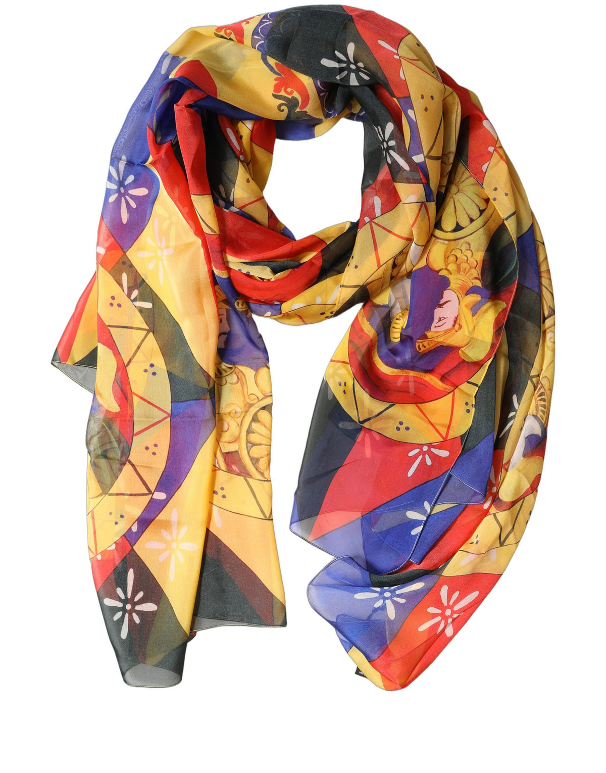 Dolce & Gabbana Multicolor Silk Printed Shawl Stole Women's Scarf