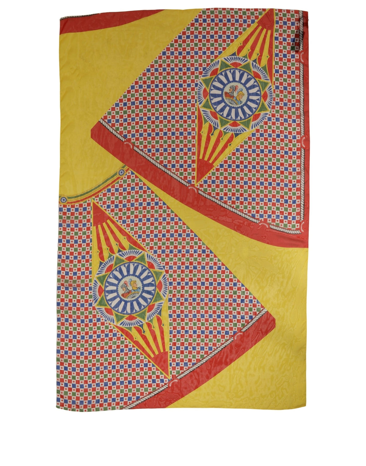 Dolce & Gabbana Multicolor Silk Carretto Shawl Stole Women's Scarf