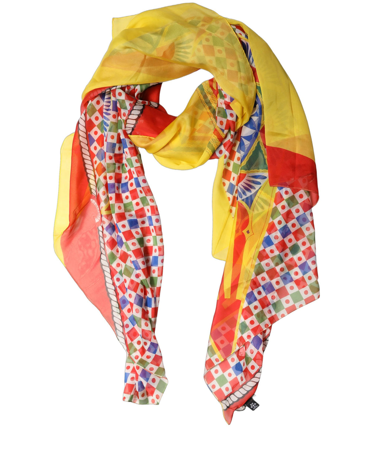 Dolce & Gabbana Multicolor Silk Carretto Shawl Stole Women's Scarf