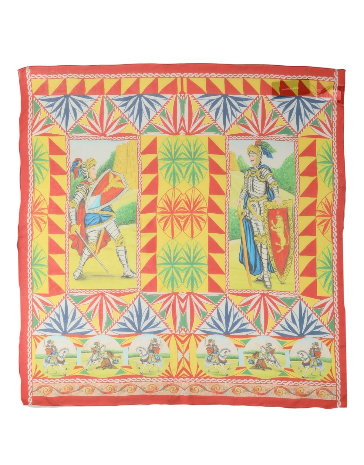 Dolce & Gabbana Multicolor Silk Carretto Print Foulard Women's Scarf