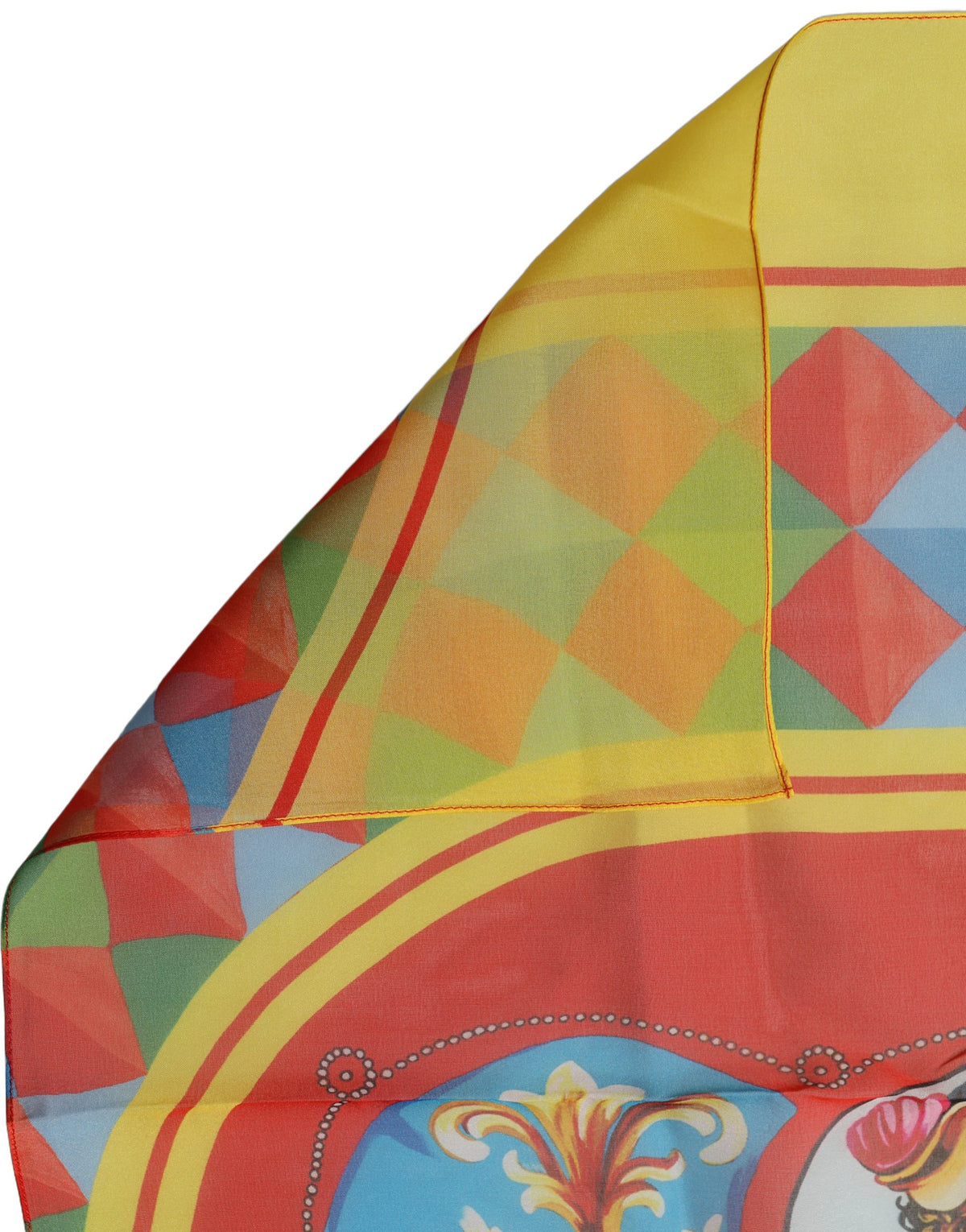 Dolce & Gabbana Multicolor Silk Carretto Print Foulard Women's Scarf