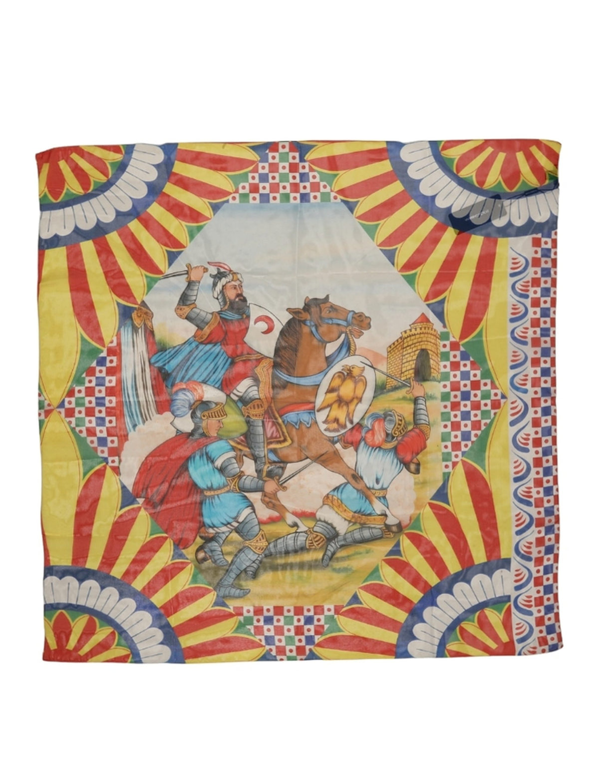 Dolce & Gabbana Multicolor Silk Carretto Foulard Women's Scarf