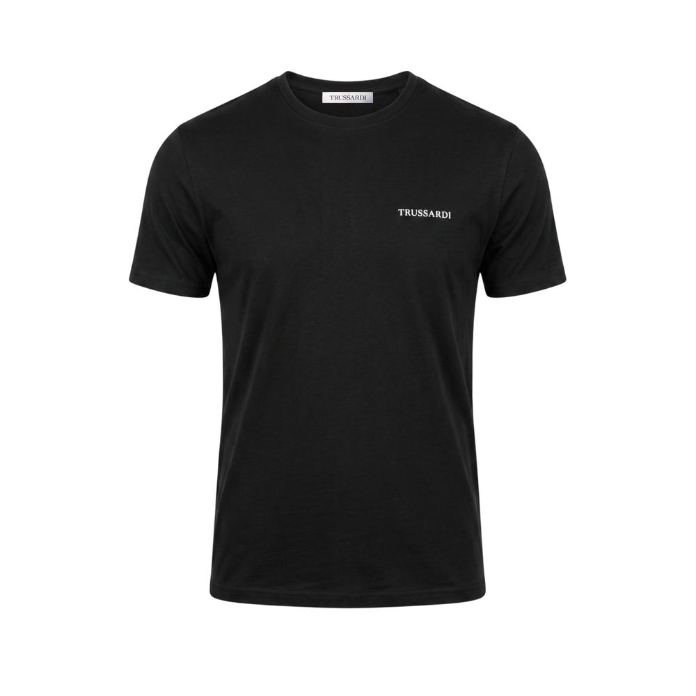 Trussardi Beachwear Black Cotton Men Men's T-Shirt