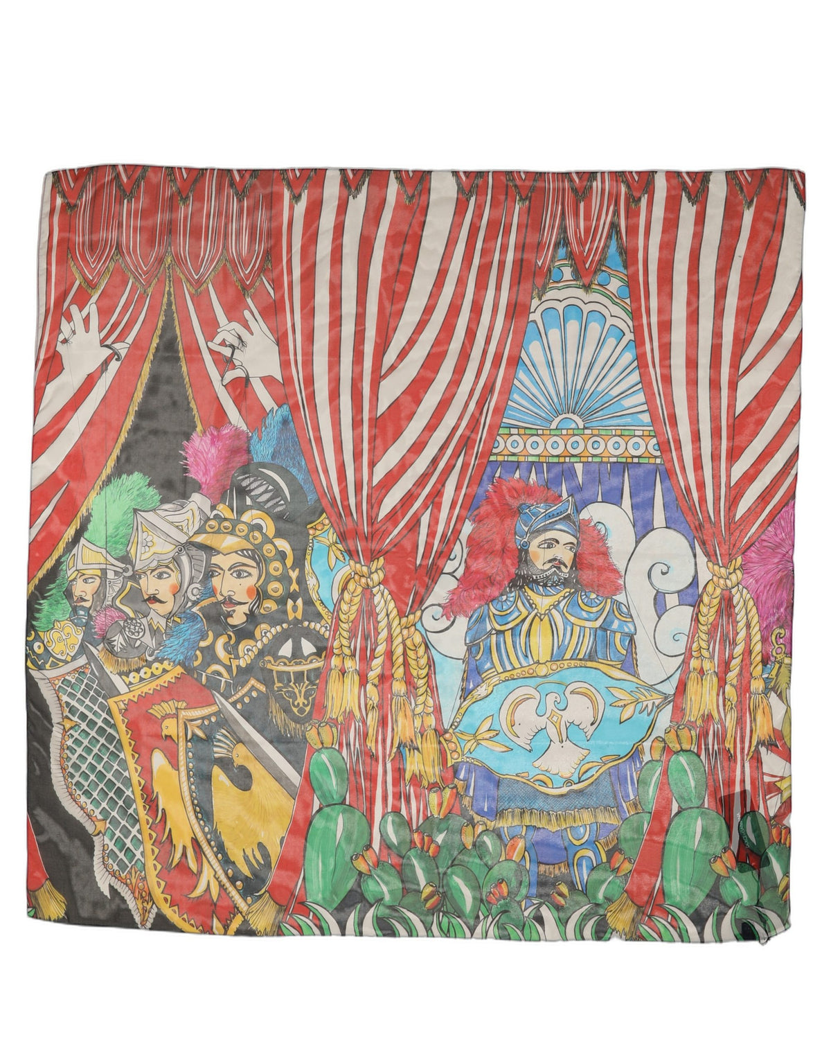 Dolce & Gabbana Multicolor Silk Printed Square Foulard Women's Scarf