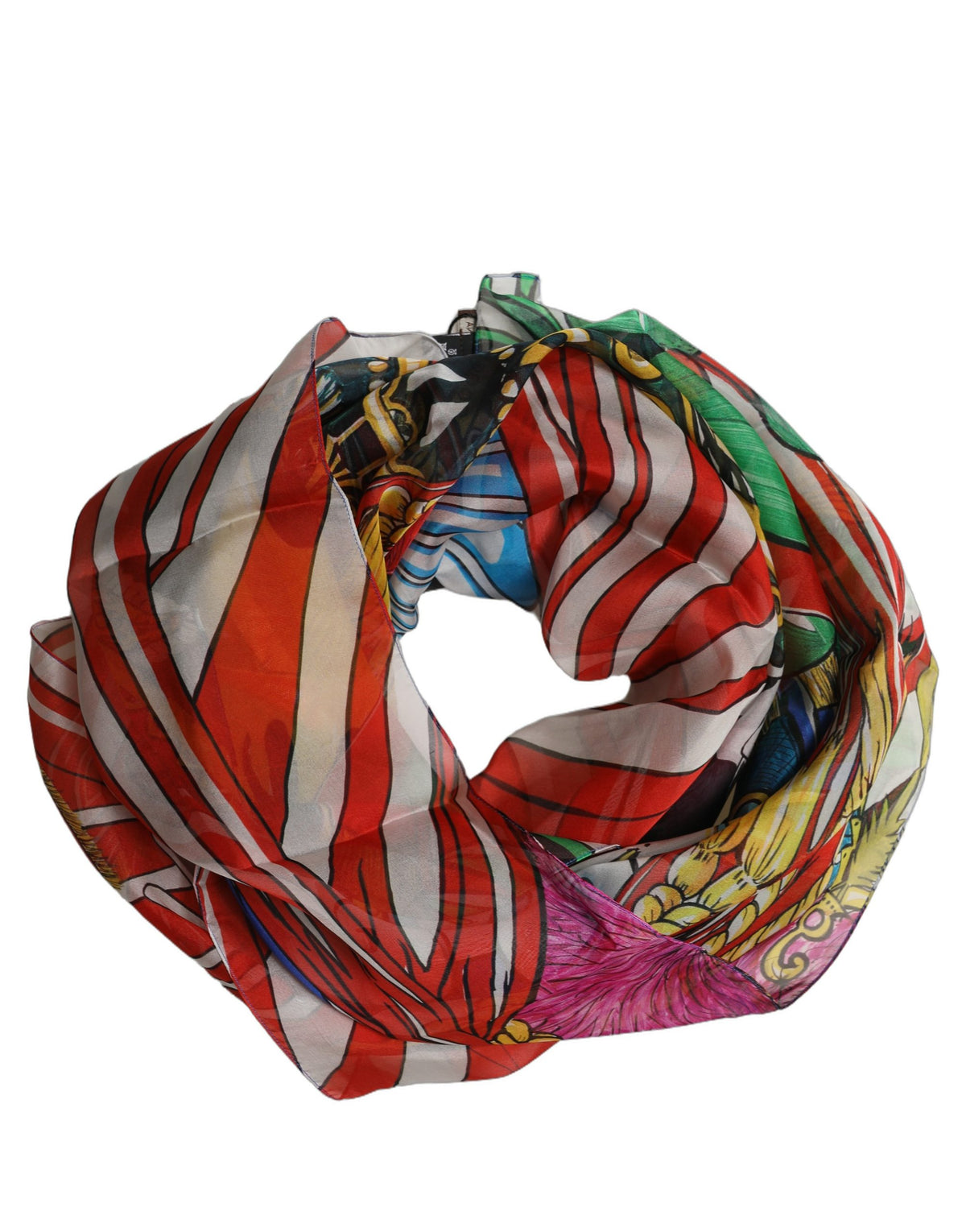 Dolce & Gabbana Multicolor Silk Printed Square Foulard Women's Scarf