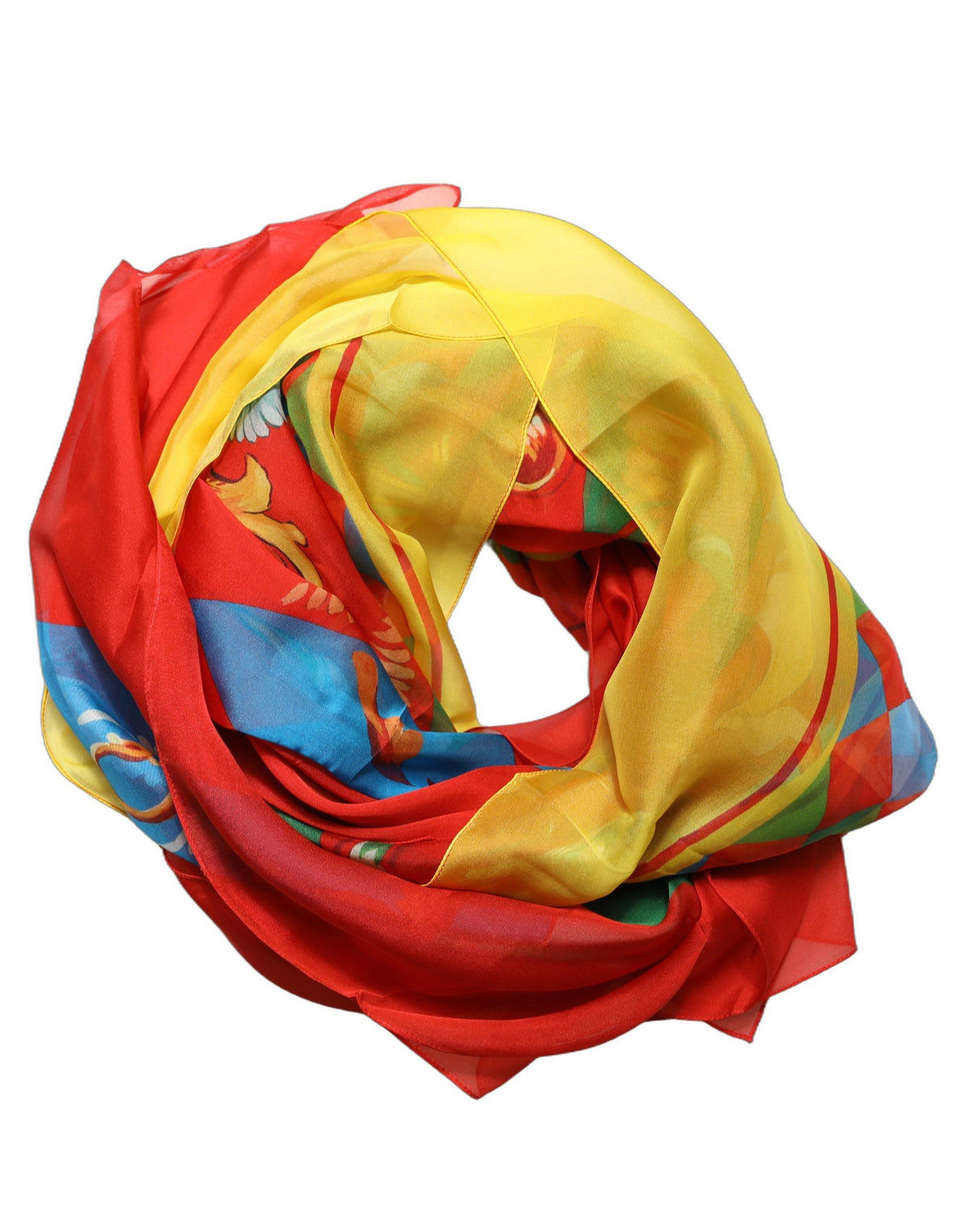 Dolce & Gabbana Multicolor Silk Printed Square Foulard Women's Scarf