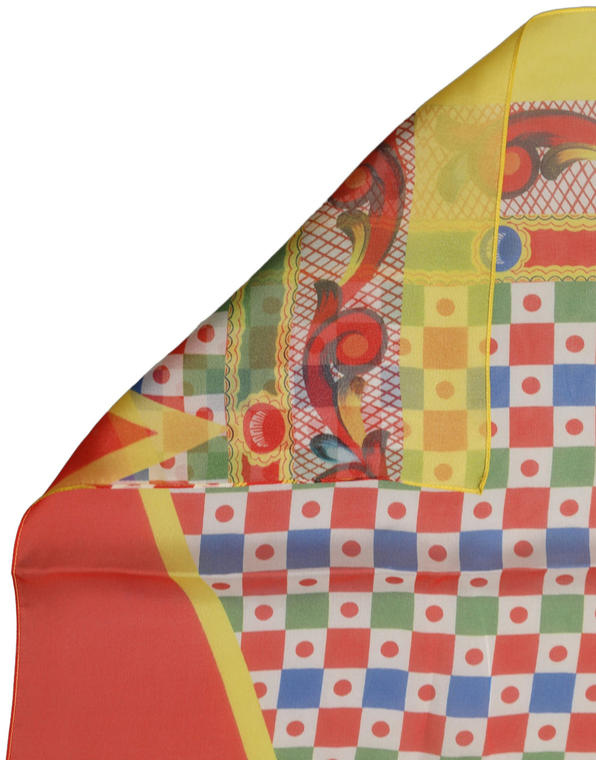 Dolce & Gabbana Multicolor Silk Carretto Print Stole Women's Scarf