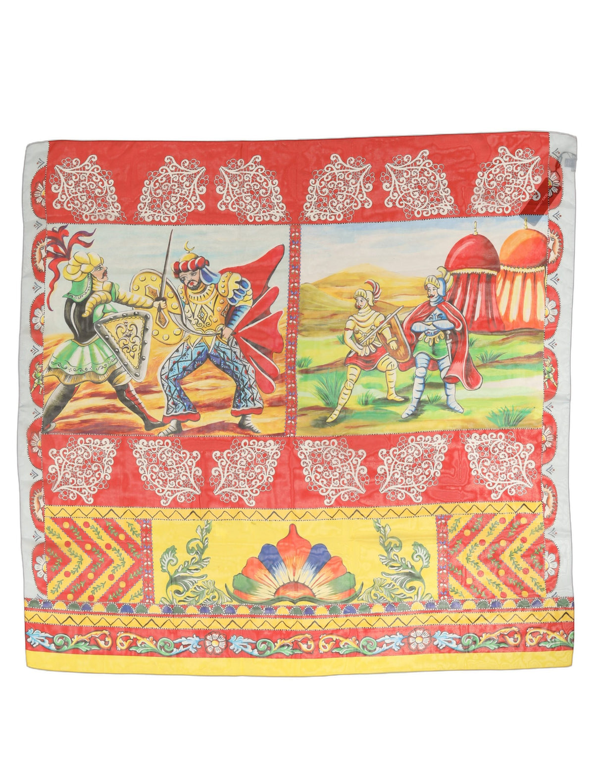 Dolce & Gabbana Multicolor Silk Printed Square Foulard Women's Scarf