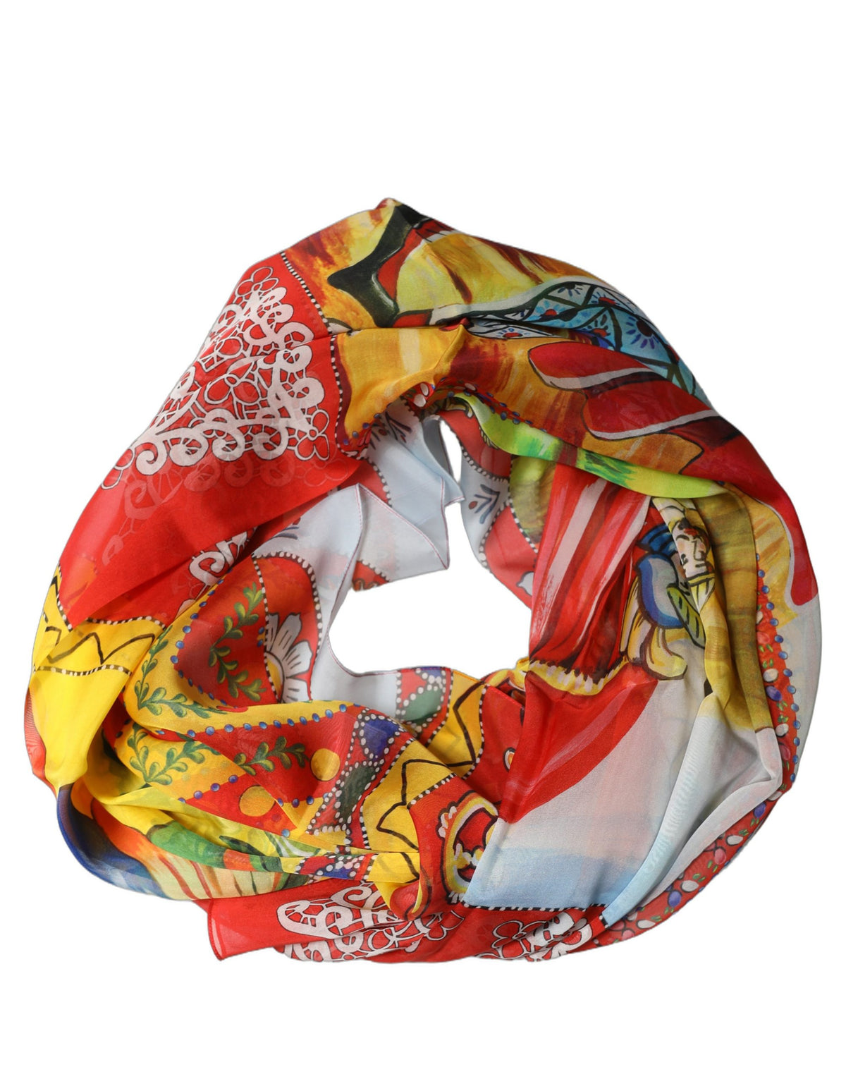 Dolce & Gabbana Multicolor Silk Printed Square Foulard Women's Scarf