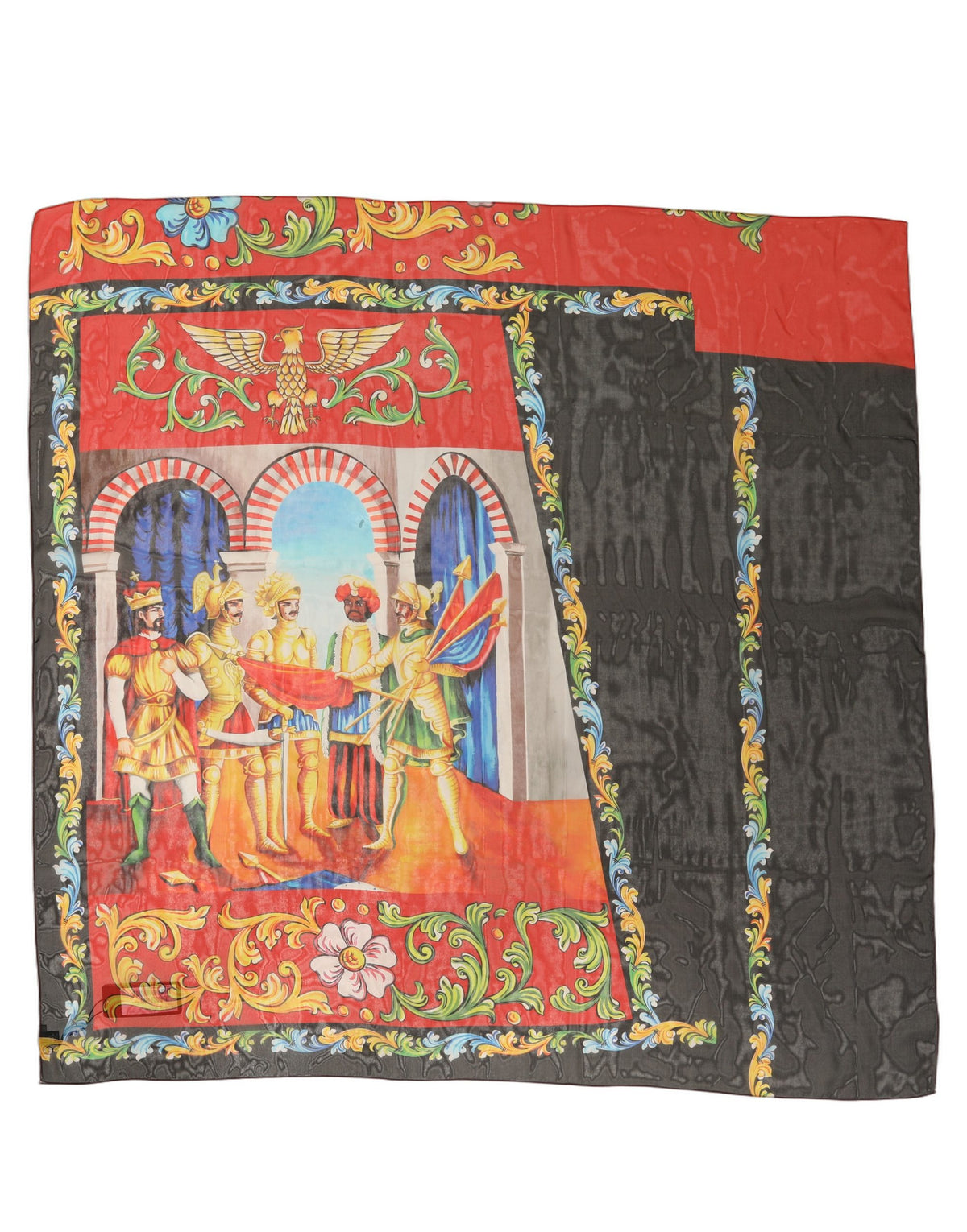 Dolce & Gabbana Multicolor Silk Printed Square Foulard Women's Scarf