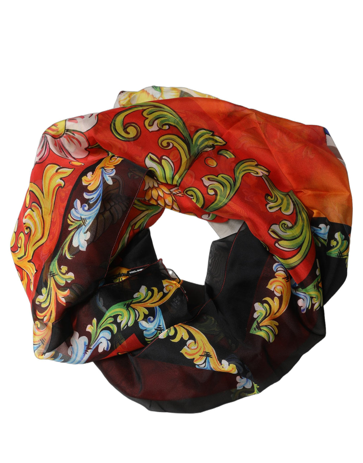 Dolce & Gabbana Multicolor Silk Printed Square Foulard Women's Scarf